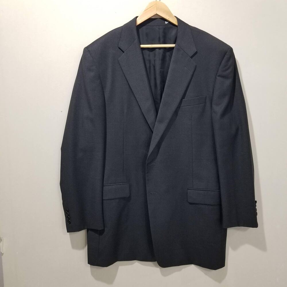 Hickey Freeman Suit Jacket Mens 46 Long Loro Piana Super 120s Wool USA Union